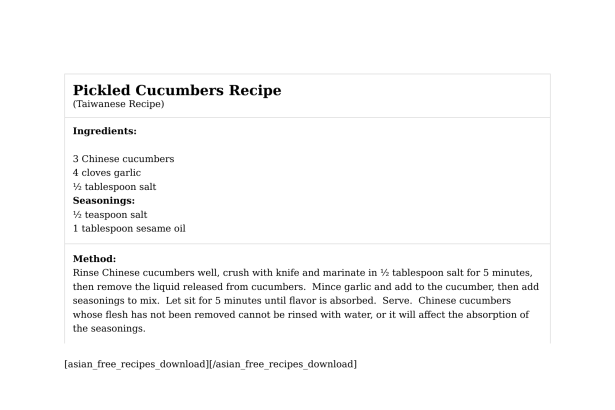 Pickled Cucumbers Recipe