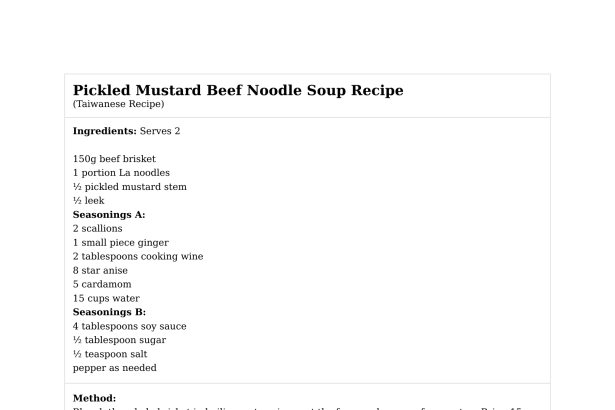 Pickled Mustard Beef Noodle Soup Recipe