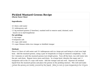 Pickled Mustard Greens Recipe