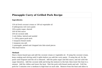 Pineapple Curry of Grilled Pork Recipe