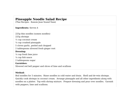 Pineapple Noodle Salad Recipe
