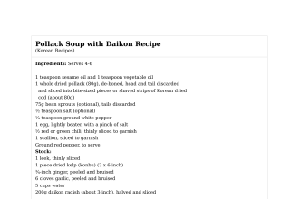 Pollack Soup with Daikon Recipe