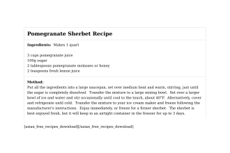Pomegranate Sherbet Recipe
