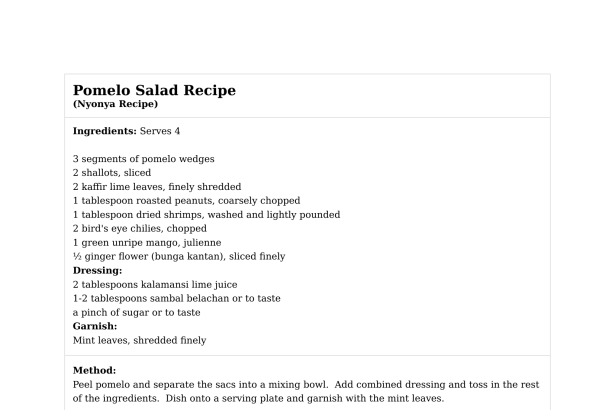 Pomelo Salad Recipe