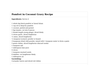 Pomfret in Coconut Gravy Recipe