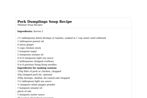Pork Dumplings Soup Recipe