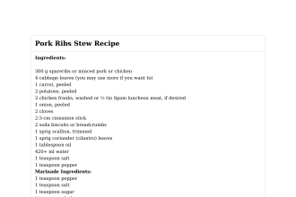 Pork Ribs Stew Recipe