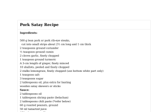 Pork Satay Recipe