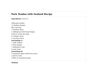 Pork Tendon with Seafood Recipe
