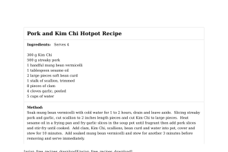 Pork and Kim Chi Hotpot Recipe