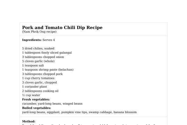 Pork and Tomato Chili Dip Recipe