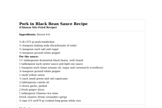 Pork in Black Bean Sauce Recipe