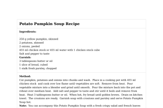 Potato Pumpkin Soup Recipe