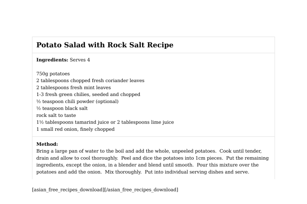 Potato Salad with Rock Salt Recipe
