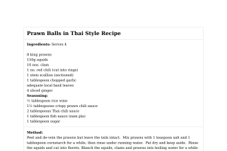 Prawn Balls in Thai Style Recipe