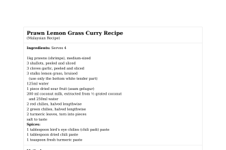 Prawn Lemon Grass Curry Recipe