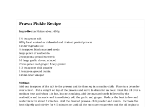 Prawn Pickle Recipe