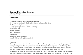 Prawn Porridge Recipe
