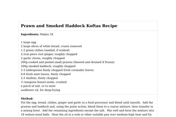 Prawn and Smoked Haddock Koftas Recipe