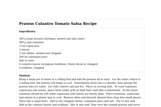 Prawns Culantro Tomato Salsa Recipe