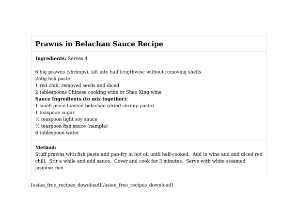 Prawns in Belachan Sauce Recipe