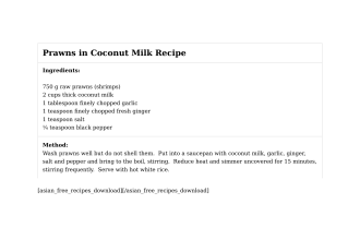 Prawns in Coconut Milk Recipe