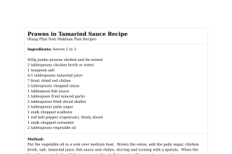 Prawns in Tamarind Sauce Recipe
