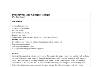 Preserved Egg Congee Recipe