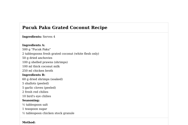 Pucuk Paku Grated Coconut Recipe