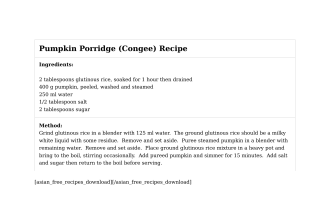 Pumpkin Porridge (Congee) Recipe