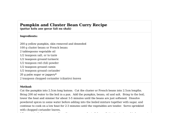 Pumpkin and Cluster Bean Curry Recipe