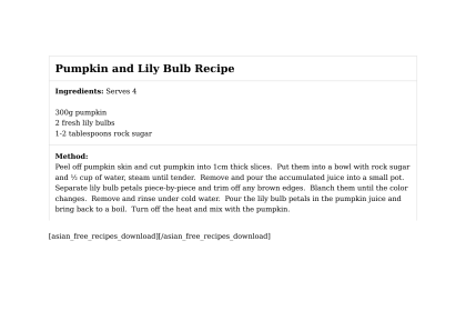 Pumpkin and Lily Bulb Recipe