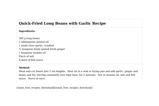 Quick-Fried Long Beans with Garlic Recipe