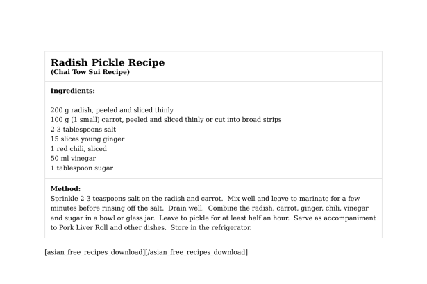 Radish Pickle Recipe