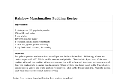 Rainbow Marshmallow Pudding Recipe