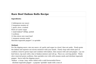 Rare Beef Daikon Rolls Recipe
