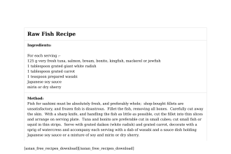 Raw Fish Recipe