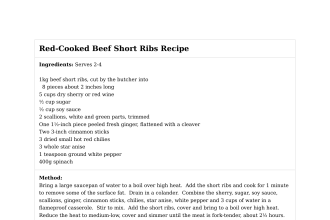 Red-Cooked Beef Short Ribs Recipe