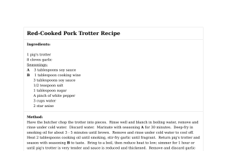 Red-Cooked Pork Trotter Recipe