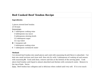 Red Cooked Beef Tendon Recipe
