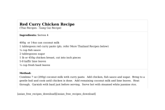 Red Curry Chicken Recipe