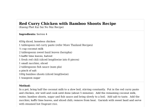 Red Curry Chicken with Bamboo Shoots Recipe