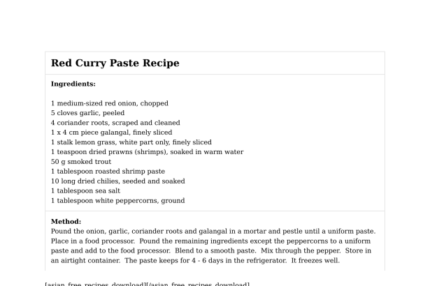 Red Curry Paste Recipe