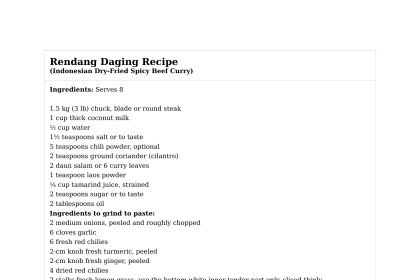 Rendang Daging Recipe