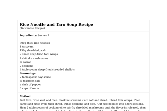 Rice Noodle and Taro Soup Recipe