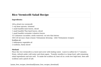 Rice Vermicelli Salad Recipe