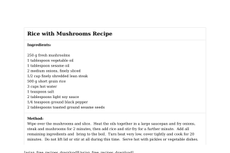 Rice with Mushrooms Recipe