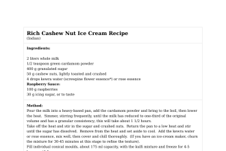 Rich Cashew Nut Ice Cream Recipe