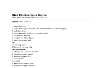 Rich Chicken Soup Recipe