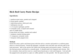 Rich Red Curry Paste Recipe
